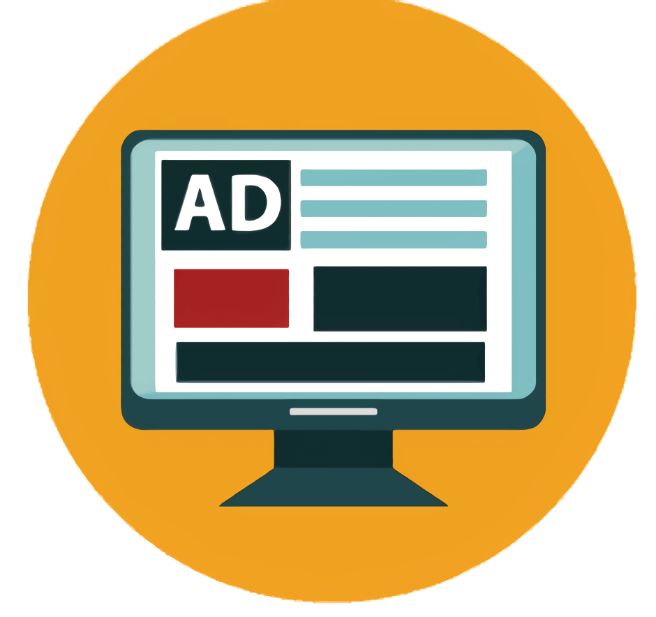 a screen with an ad